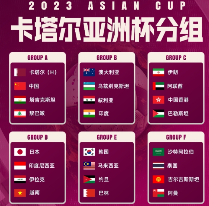 2023 亚洲杯：完整日程版赛程时间表一览无余